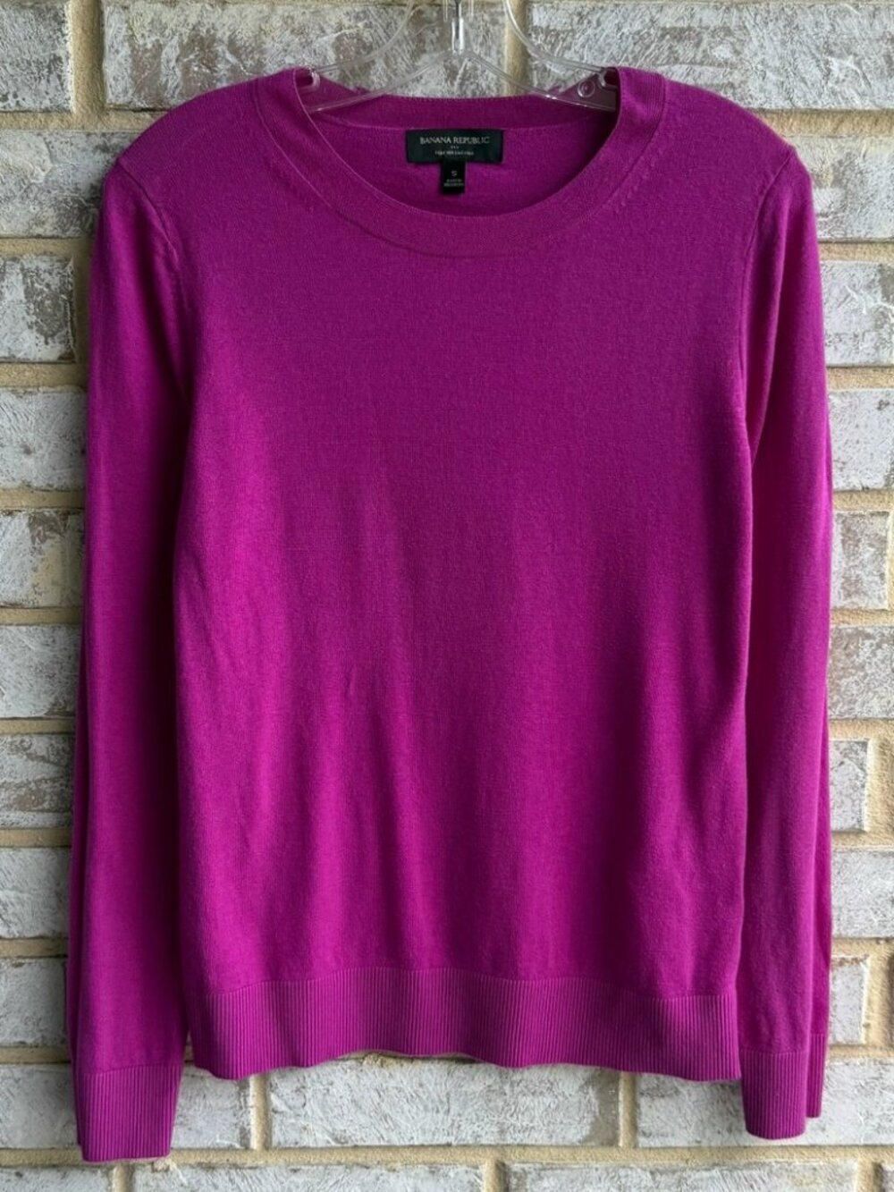 Banana Republic Long Sleeve Crew Neck Cotton Blend Forever Sweater Size S